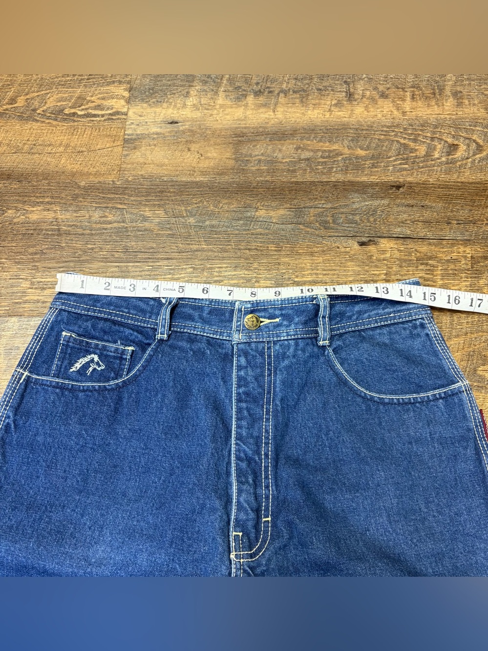 Vintage 80s Jordache Jean Women 33 (29) Pony High Waist Raw Indigo Denim Unhem - Picture 8 of 16
